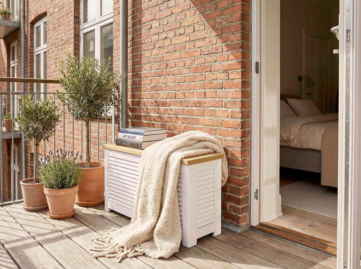 TRUHE CLASSIC 5056012 - Weiß/Teakfarben, ROMANTIK / LANDHAUS, Holz (90/48/30cm) - MID.YOU