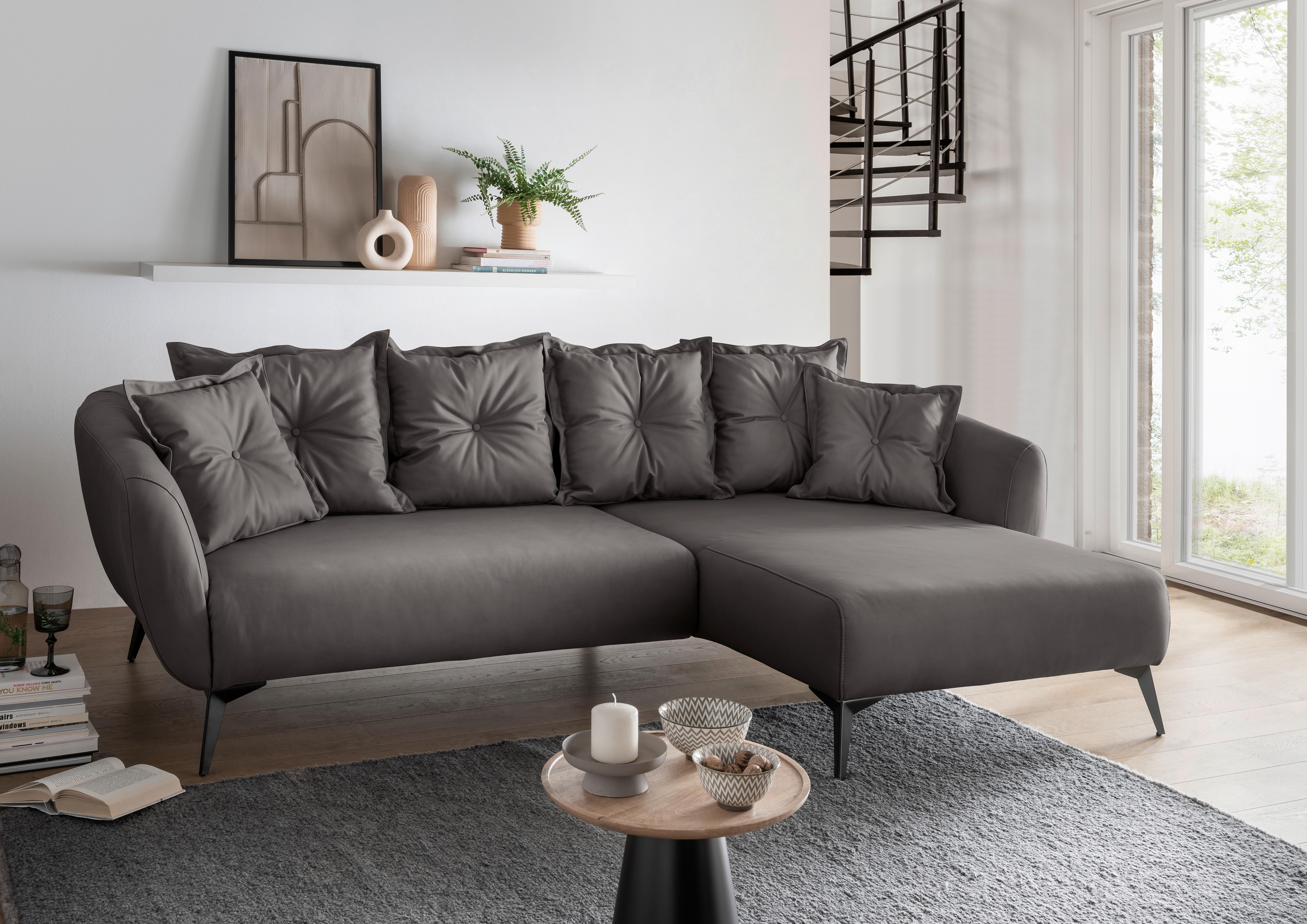 Ecksofa Baggio Anthrazit S: 277x162 Cm - Anthrazit/Schwarz, MODERN, Textil (277/162cm) - Livetastic