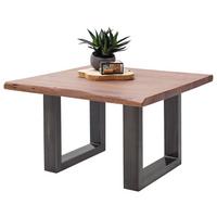 Couchtisch Holz mit Massiver Tischplatte Cartagena, Akazie - Walnussfarben/Nickelfarben, MODERN, Holz/Metall (75/45/75cm)