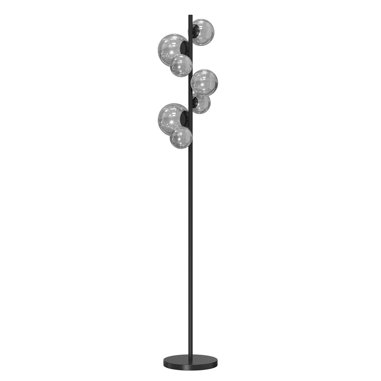 Stehleuchte Paloma Schwarz L: 30 Cm - Schwarz, Design, Glas/Kunststoff (30/30/155cm)