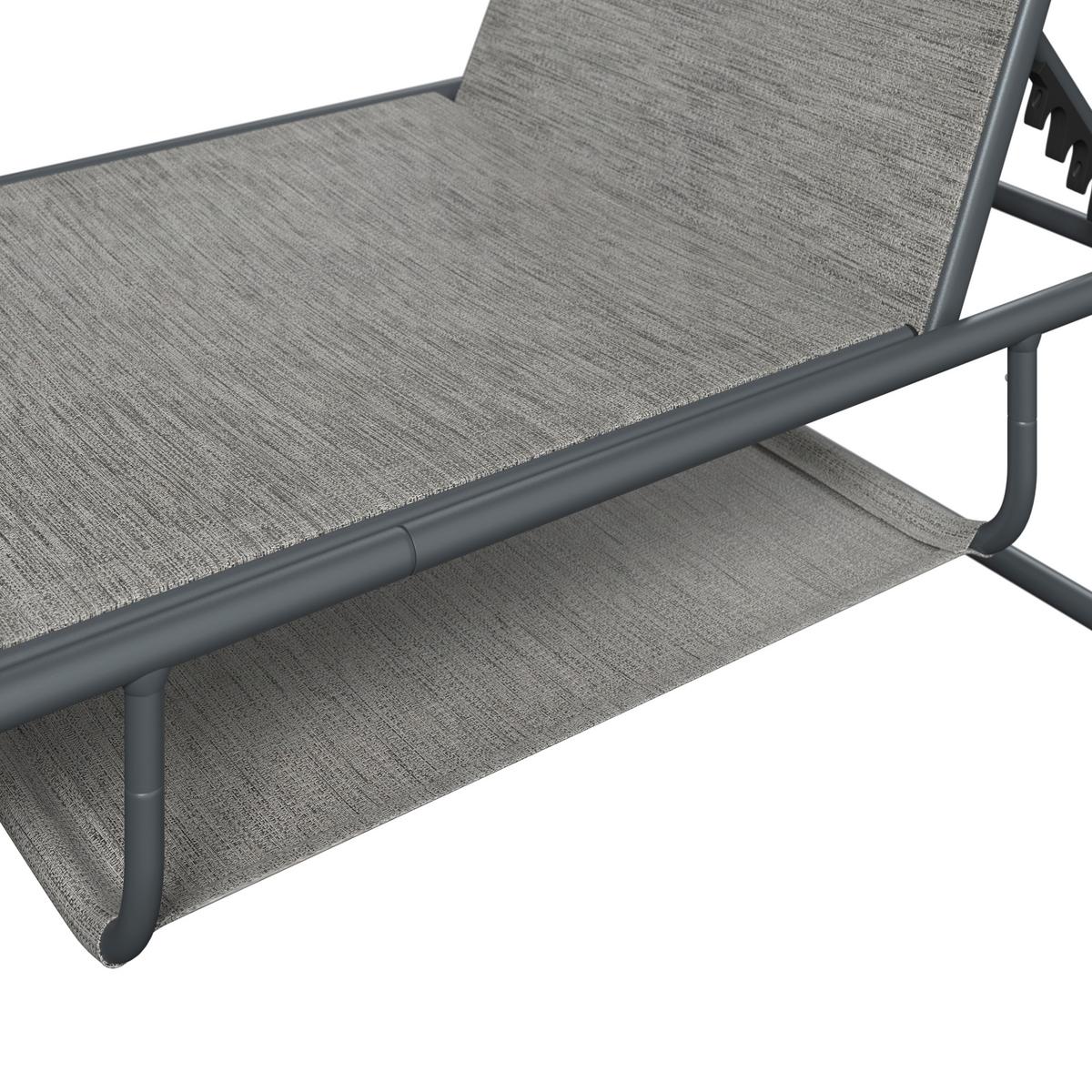 Napozóágy Taos - szürke, Modern, textil/fém (196/35/64cm) - Beldano