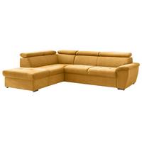 Ecksofa mit Schlaffunktion und Bettkasten Antero Currygelb - Chromfarben/Currygelb, Design, Textil (216/262cm) - Livetastic