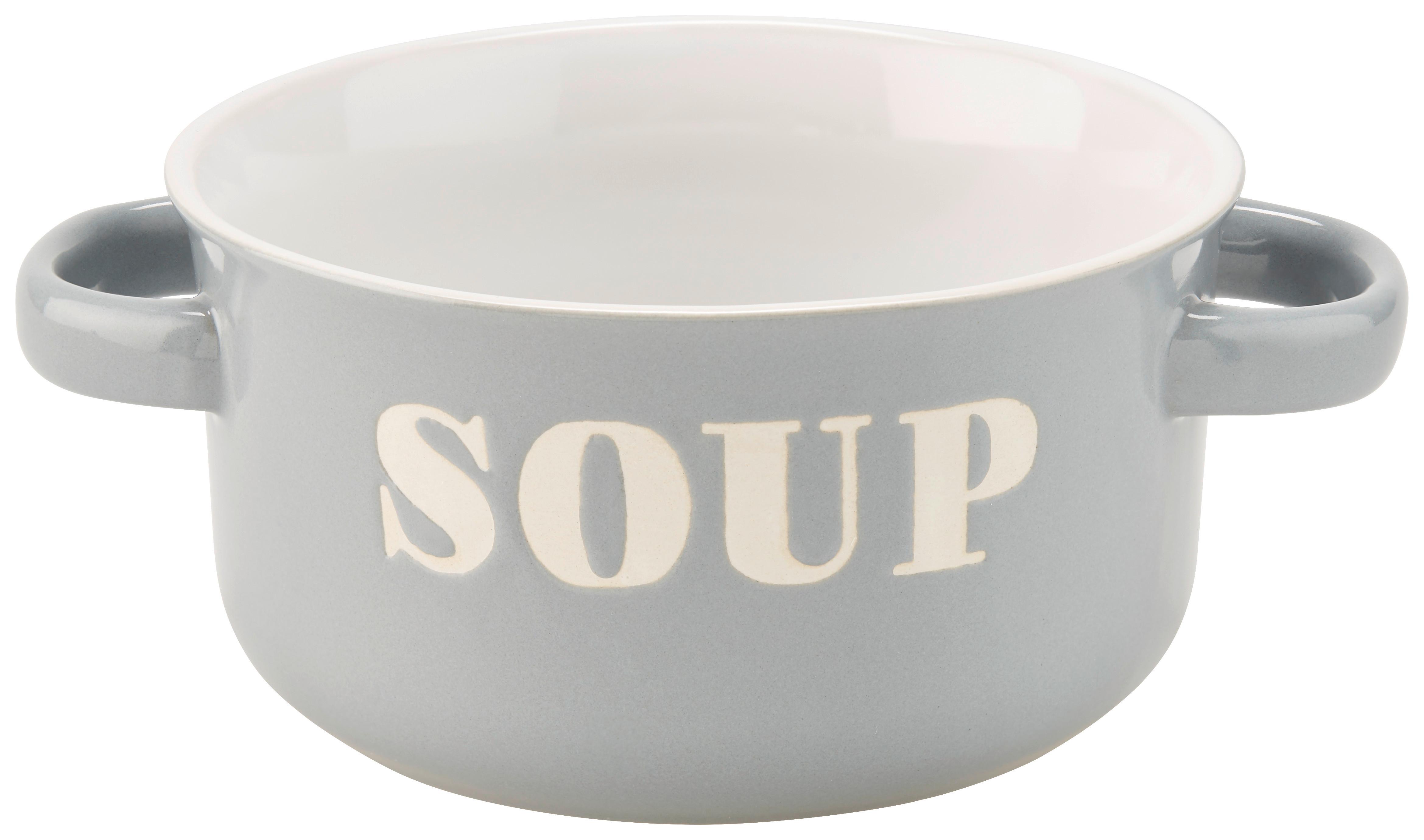 Suppentasse mit Henkel Steinzeug Tivon DxH: 13x7 cm