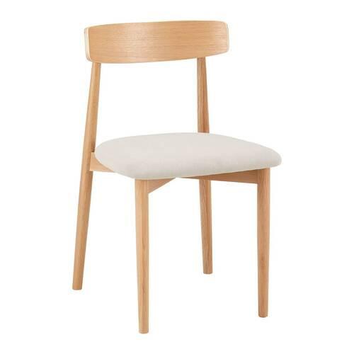 Stolička NOAH dubové drevo/béžová - prírodná farba/béžová, Modern, drevo/textil (47/78/51cm) - Bessagi Home