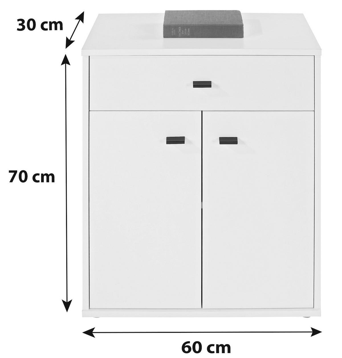 KOMODA BONI - čierna/sivá, Modern, kompozitné drevo/plast (60/70/30cm)