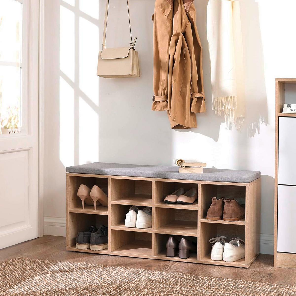 ŠATNÍ LAVICE VINTAGE - šedá/barvy dubu, Trend, kompozitní dřevo (104/48/30cm) - Boxxx