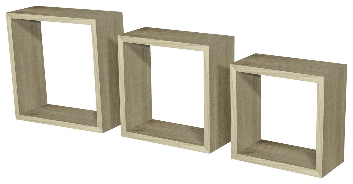 Wandregale Simple B: 30 cm Eiche Dekor 3 Fächer - MODERN (30-27-24/30-27-24/12cm)