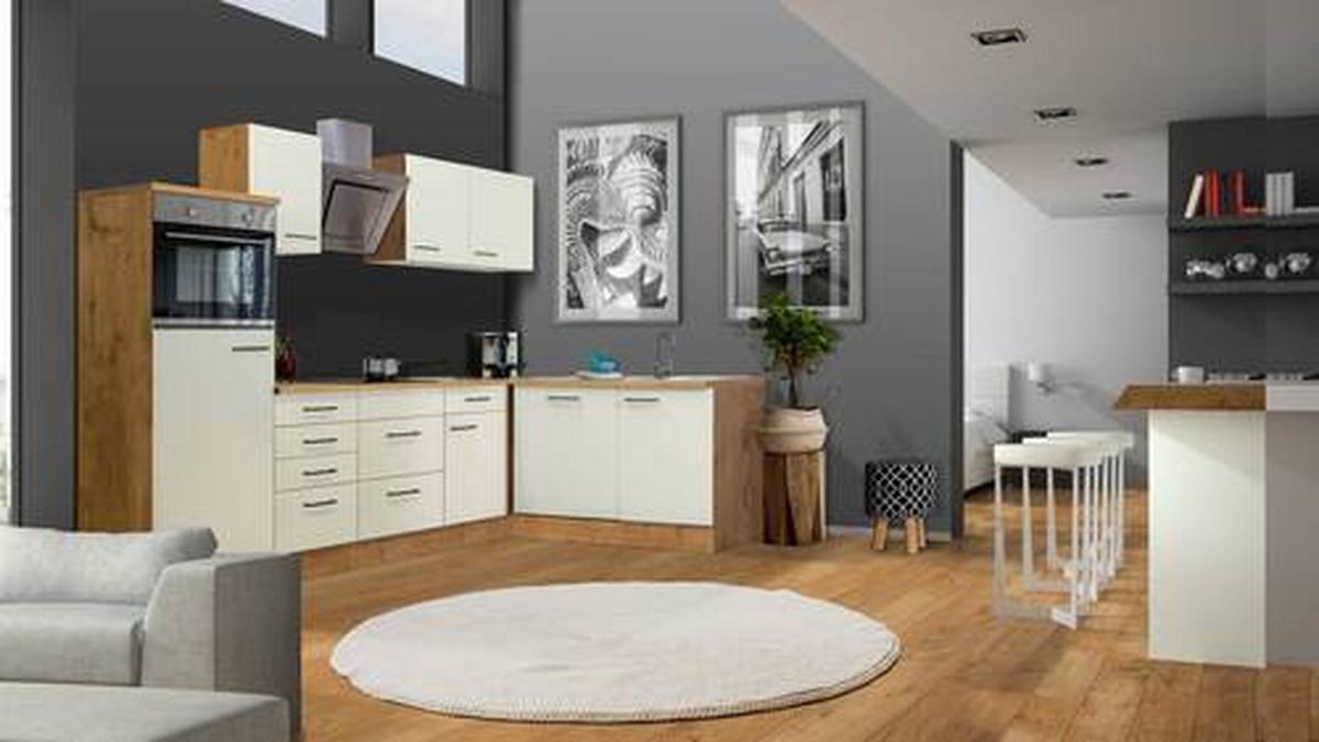 Eckküche Avila Eichefarben S: 280x170 Cm - Eichefarben/Magnolie, MODERN, Holzwerkstoff (280/170cm) - FlexWell