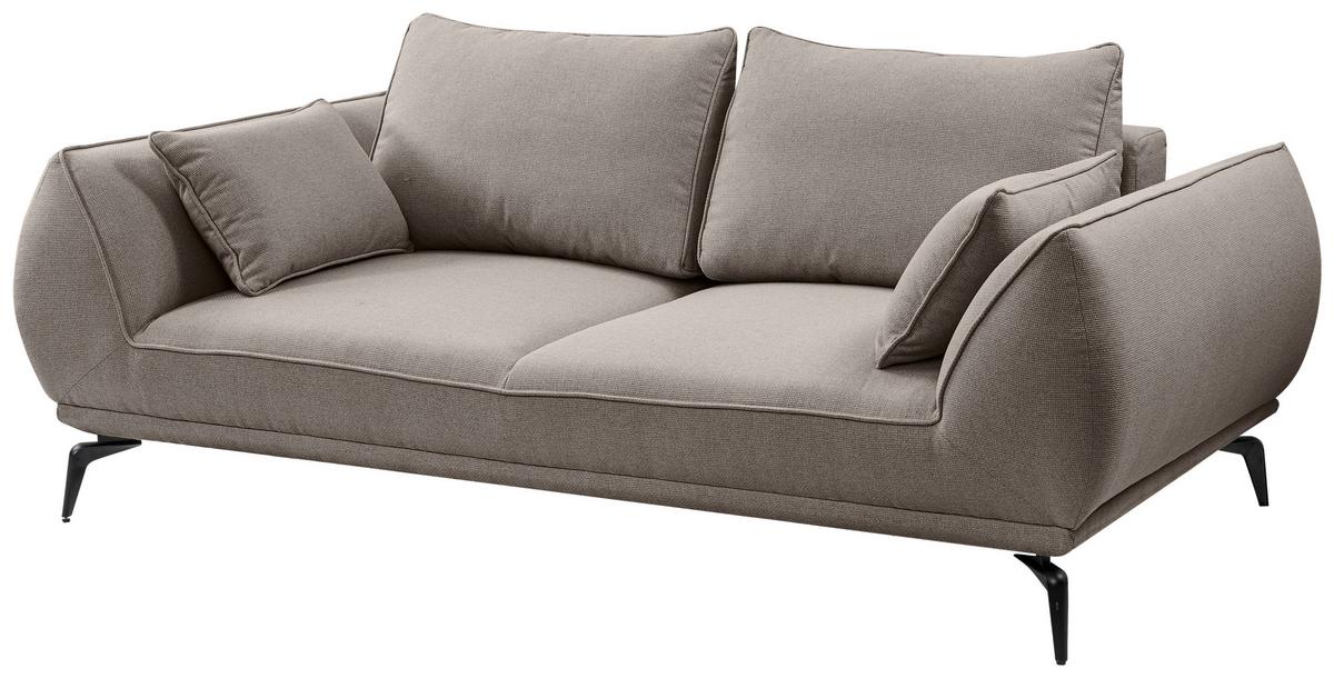 2-Sitzer-Sofa Cavo, Hellbraun B: 208 cm - Hellbraun/Schwarz, MODERN, Textil (208/86/118cm) - MID.YOU