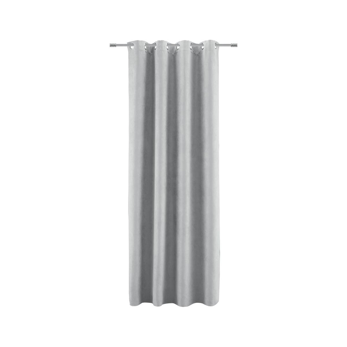 ZÁVES S OČKAMI Velours, 140/245cm, sivá - sivá, Konventionell, textil (140/245cm) - Modern Living