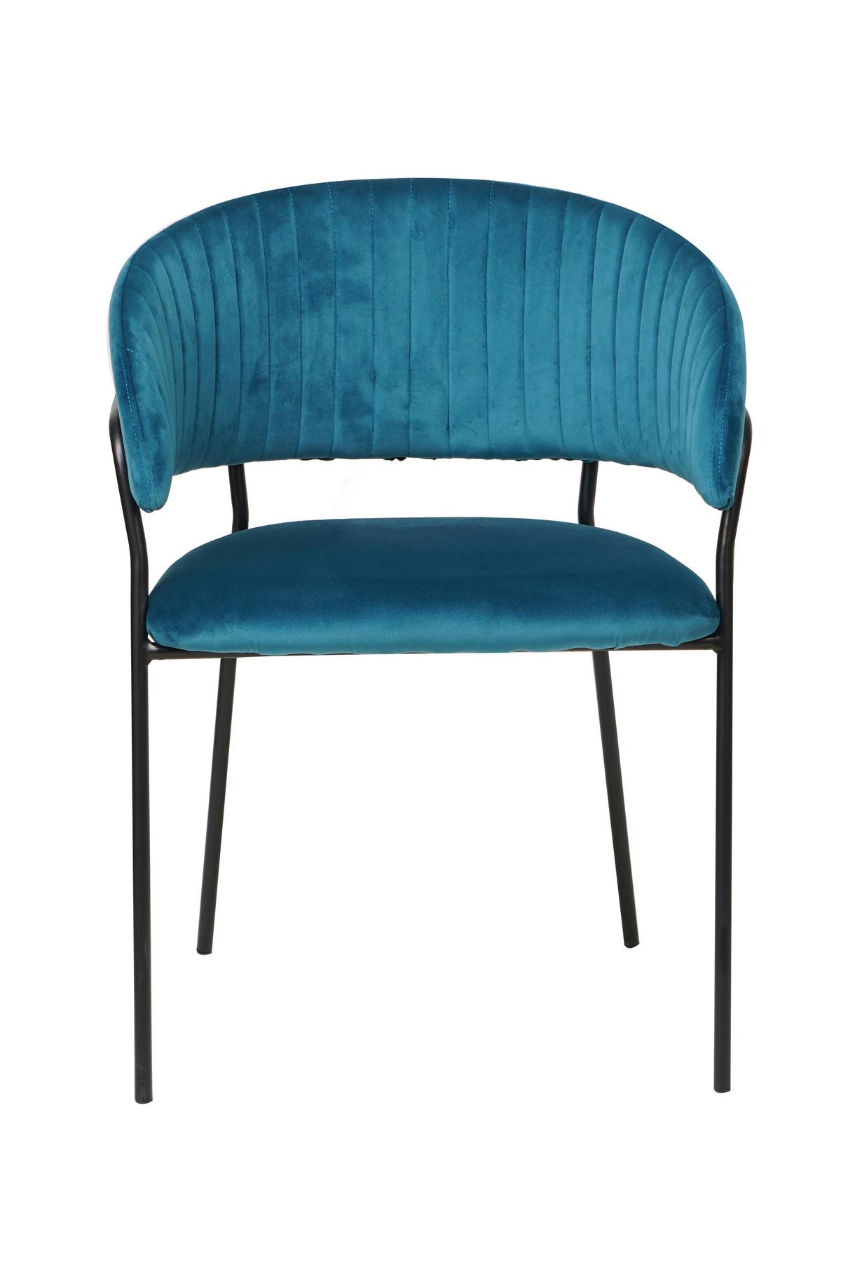 Armlehnstuhl Türkis B: 55 Cm - Türkis/Schwarz, MODERN, Textil/Metall (55/80/50cm) - Livetastic