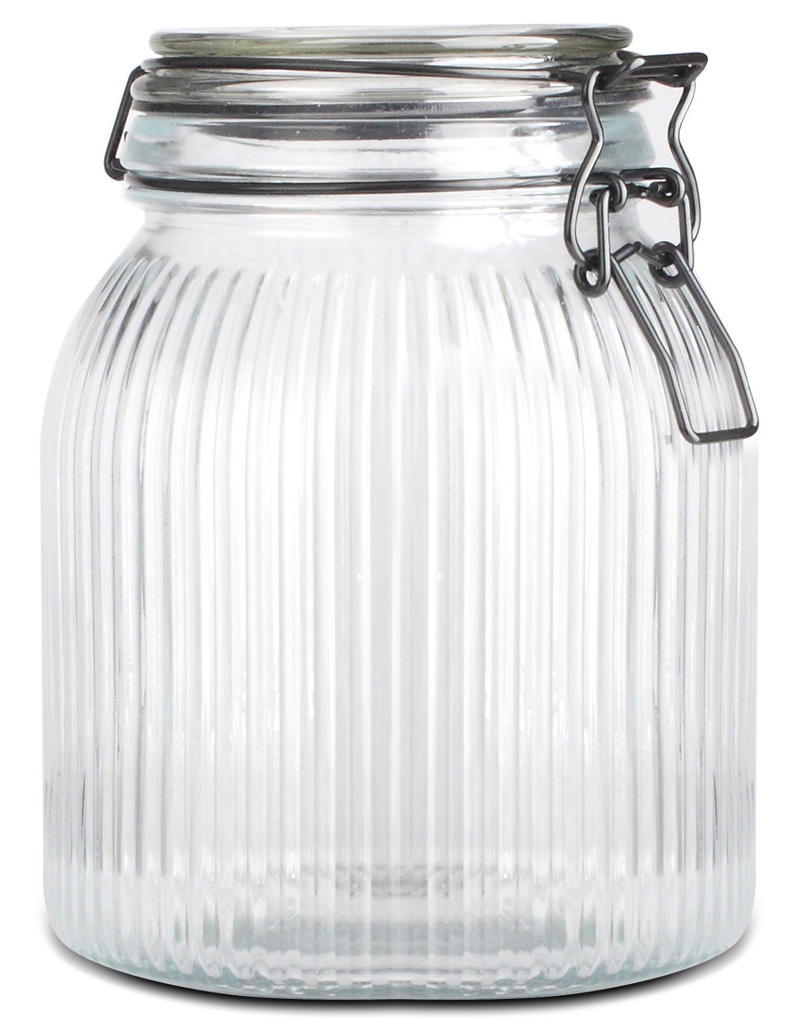 Dóza Na Potraviny Juna, 1,35l - průhledné, Moderní, kov/plast (12,5/17,2cm) - Premium Living