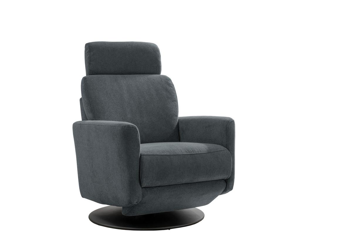 Relaxsessel Centrale T: 87 cm, Anthrazit - Anthrazit/Schwarz, MODERN, Textil (77/105/87cm) - Livetastic
