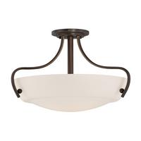 Deckenleuchte Qz-Chantilly-Sf3 - Dunkelbraun/Bronzefarben, Natur, Glas/Metall (45.7/30.5cm) - Elstead Lighting