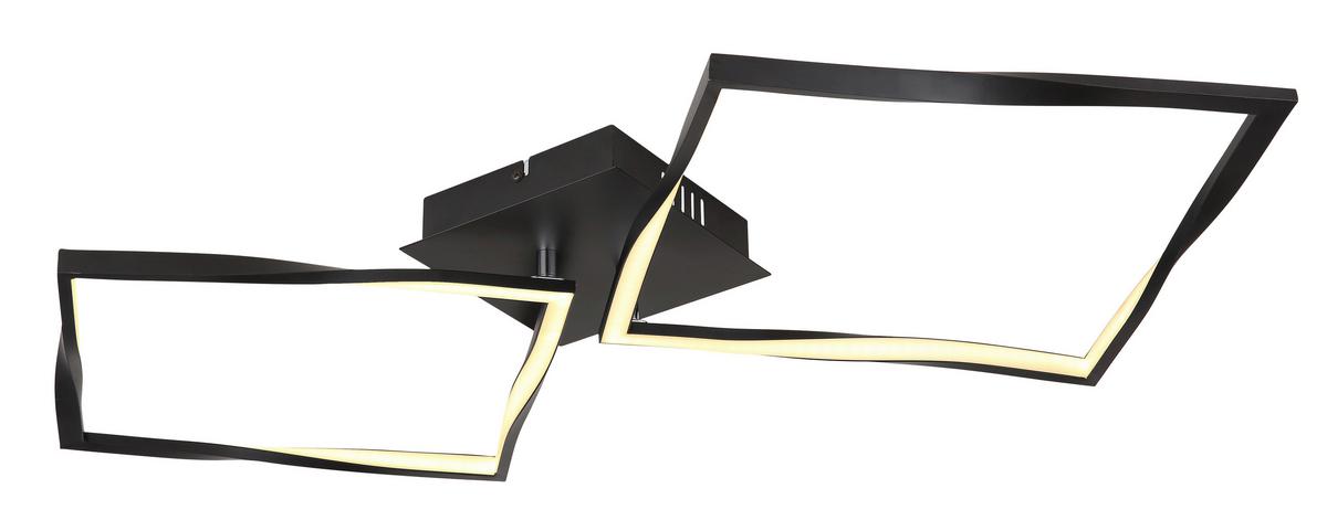 Led-deckenleuchte 67213d - Opal/Schwarz, Basics, Kunststoff/Metall (86,5/40/8,8cm) - Globo