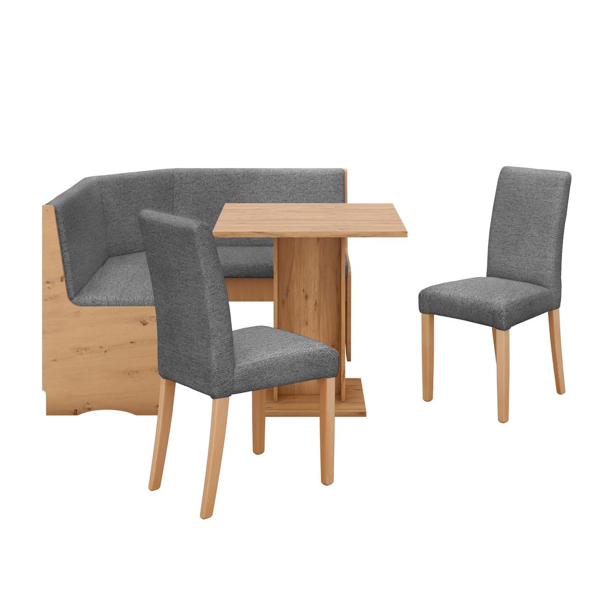 Eckbank Lüdge Webstoff dunkelgrau, 125x125cm - Dunkelgrau/Eiche Artisan, ROMANTIK / LANDHAUS, Holzwerkstoff/Textil (125/125cm)