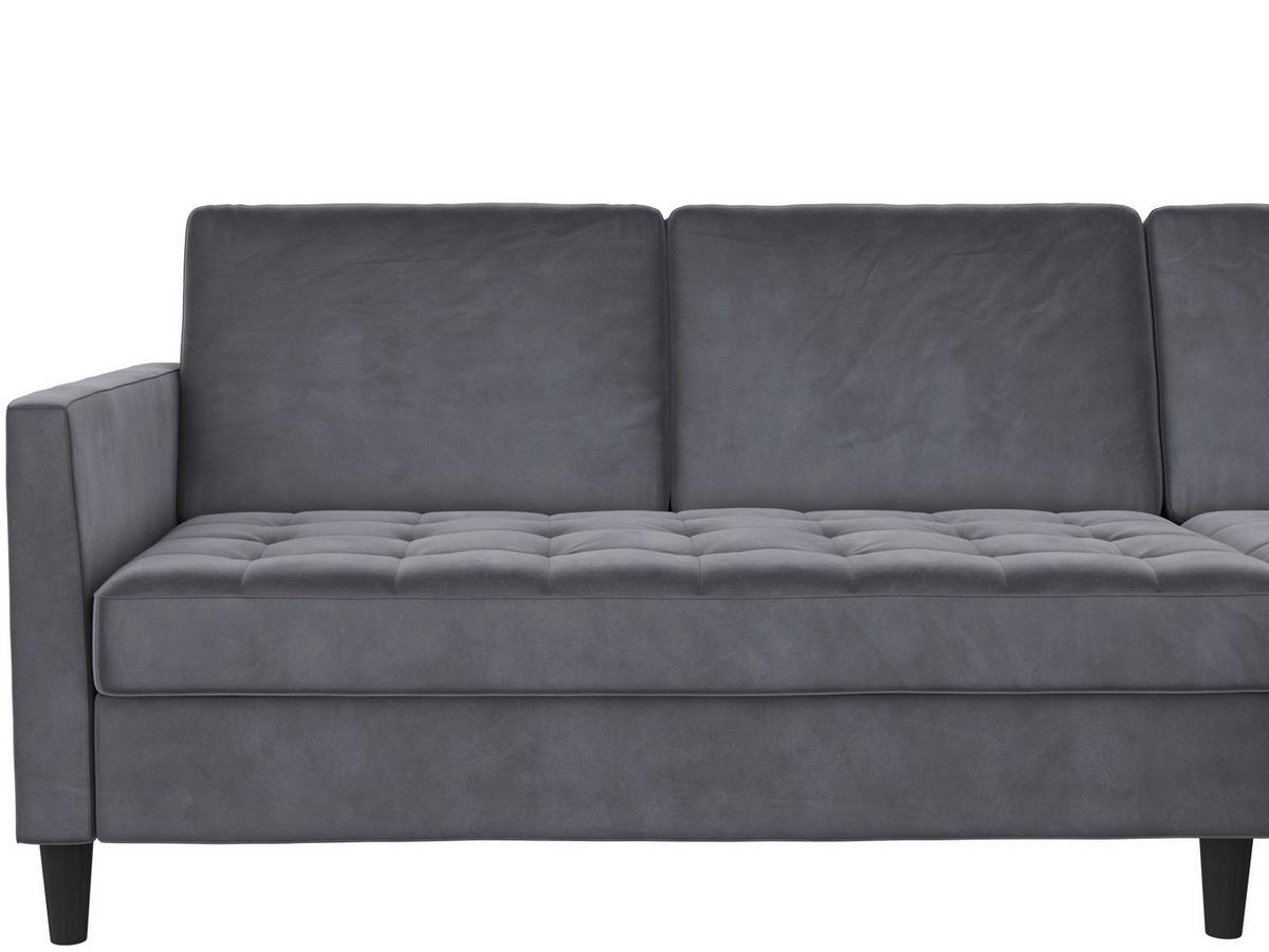 Ecksofa Palermo Anthrazit, mit Stauraum - Anthrazit/Schwarz, Basics, Textil (213/154cm) - Livetastic