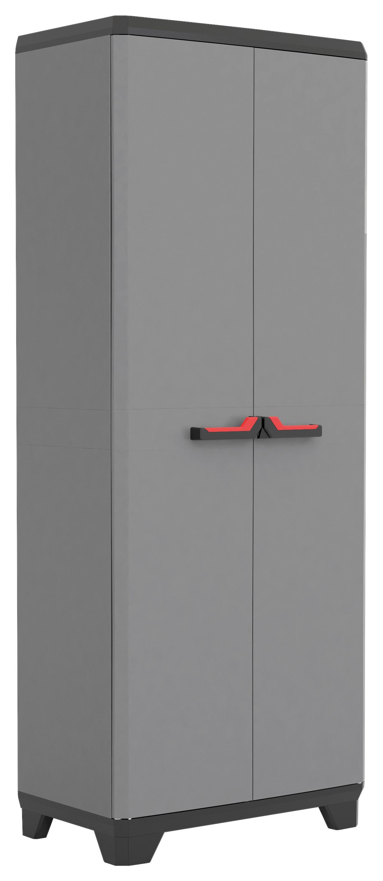 Werkzeugschrank E-com Stilo Multipurpose 69x173x39 Cm - Rot/Schwarz, Design, Kunststoff (69/173/39cm) - Keter