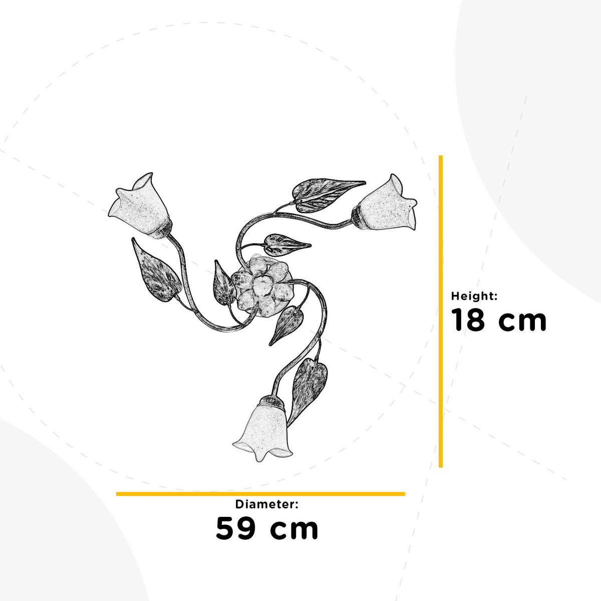 Deckenleuchte 4647/pl3 - Beige/Weiß, Natur, Glas/Metall (60/60/25cm)