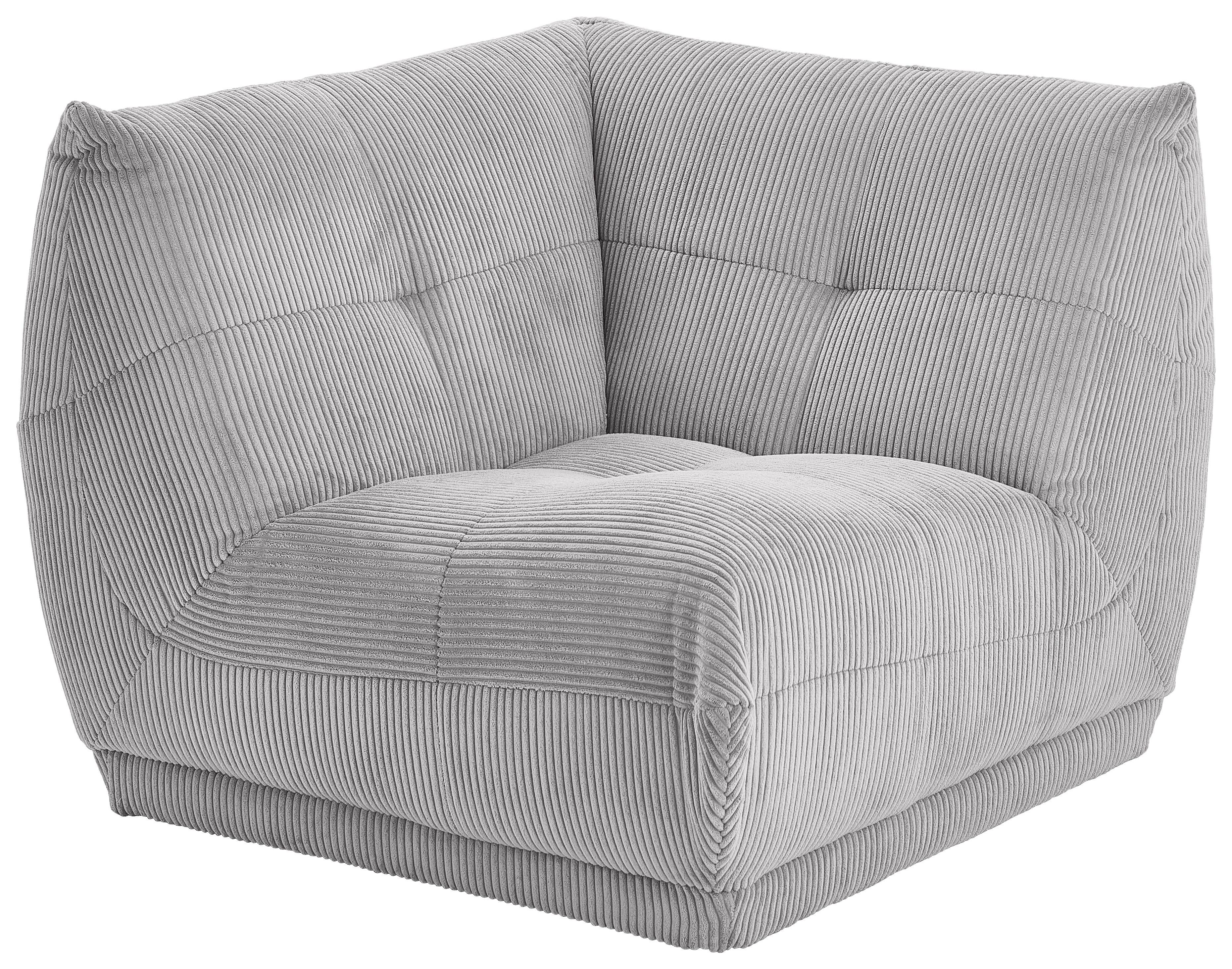 Modul Sofa Giselle Ecke B: 105 Cm Cord Grau - Grau, Trend, Textil (105/80/105cm) - Livetastic