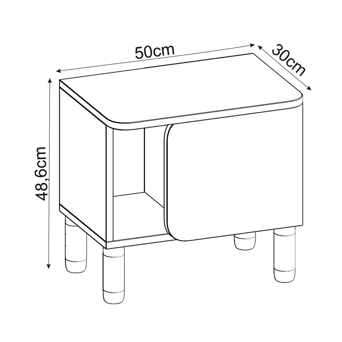 NACHTTISCH River Anthrazit B: 50cm - Anthrazit, Design, Holzwerkstoff (50/30/49cm) - Livetastic