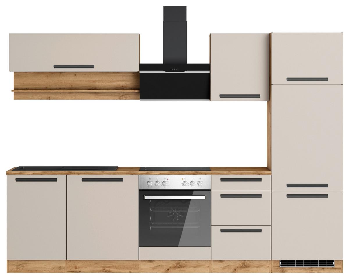 Küchenblock Aveiro Kaschmir/Eiche Wotan B: 280cm - Kaschmir/Eiche Wotan, Trend, Holzwerkstoff (280cm) - Held