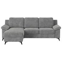 Ecksofa Boom, Grau S: 156x245 cm - Schwarz/Grau, KONVENTIONELL, Textil (156/245cm) - Cotta