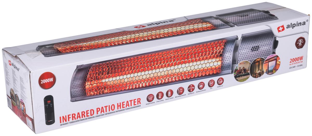 Halogenheizstrahler Heater Wall 2000w Gold Halogen - Silberfarben, Basics, Metall (67,5/10,5/7,5cm)