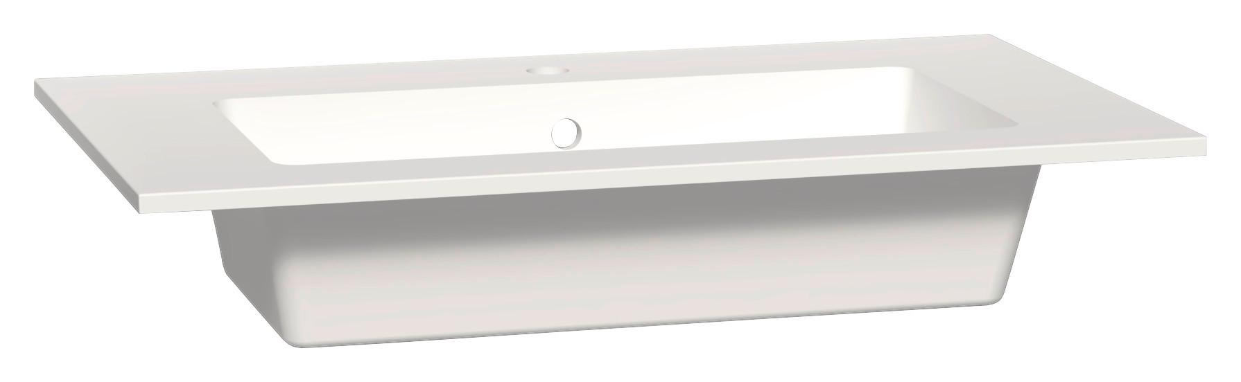 Waschbecken Weiss Hochglanz, B: 81 cm