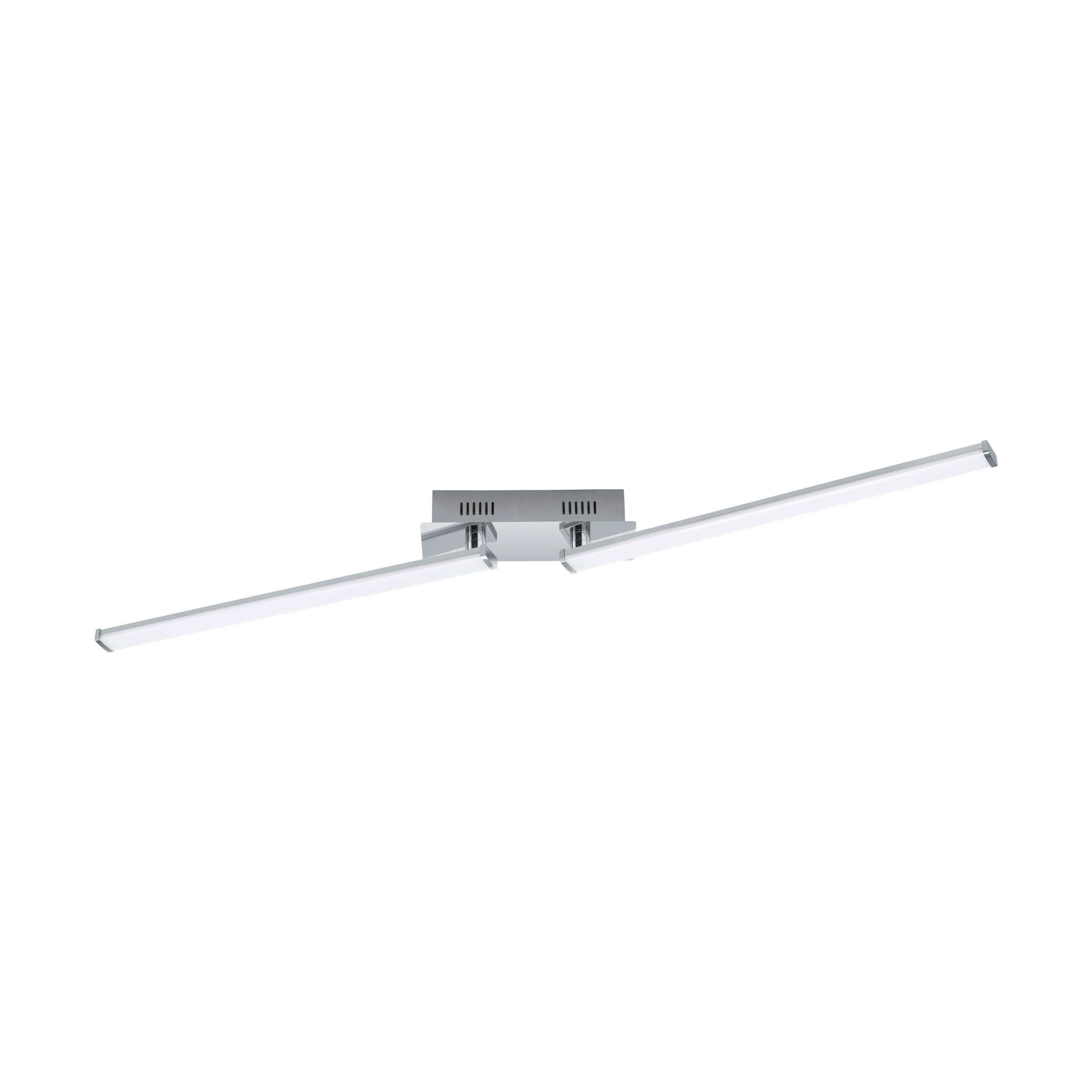 LED-Deckenleuchte Lasana L: 100 cm, 2-Flammig - Chromfarben, Design, Kunststoff/Metall (100/6/8cm) - Eglo