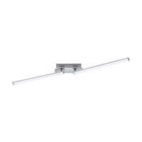 Led-deckenleuchte Lasana L: 100 Cm, 2-Flammig - Chromfarben, Design, Kunststoff/Metall (100/6/8cm) - Eglo