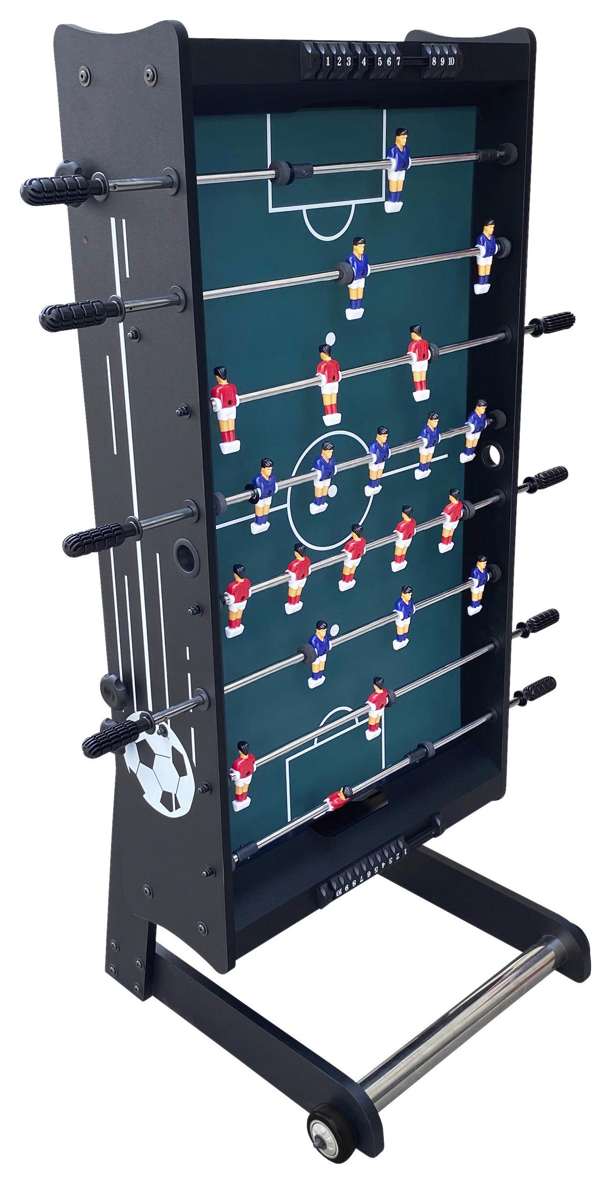 Tischfußball Holz Schwarz 2 Bälle, klappbar - Schwarz, KONVENTIONELL, Holz (61/81/122cm) - Ambia Garden
