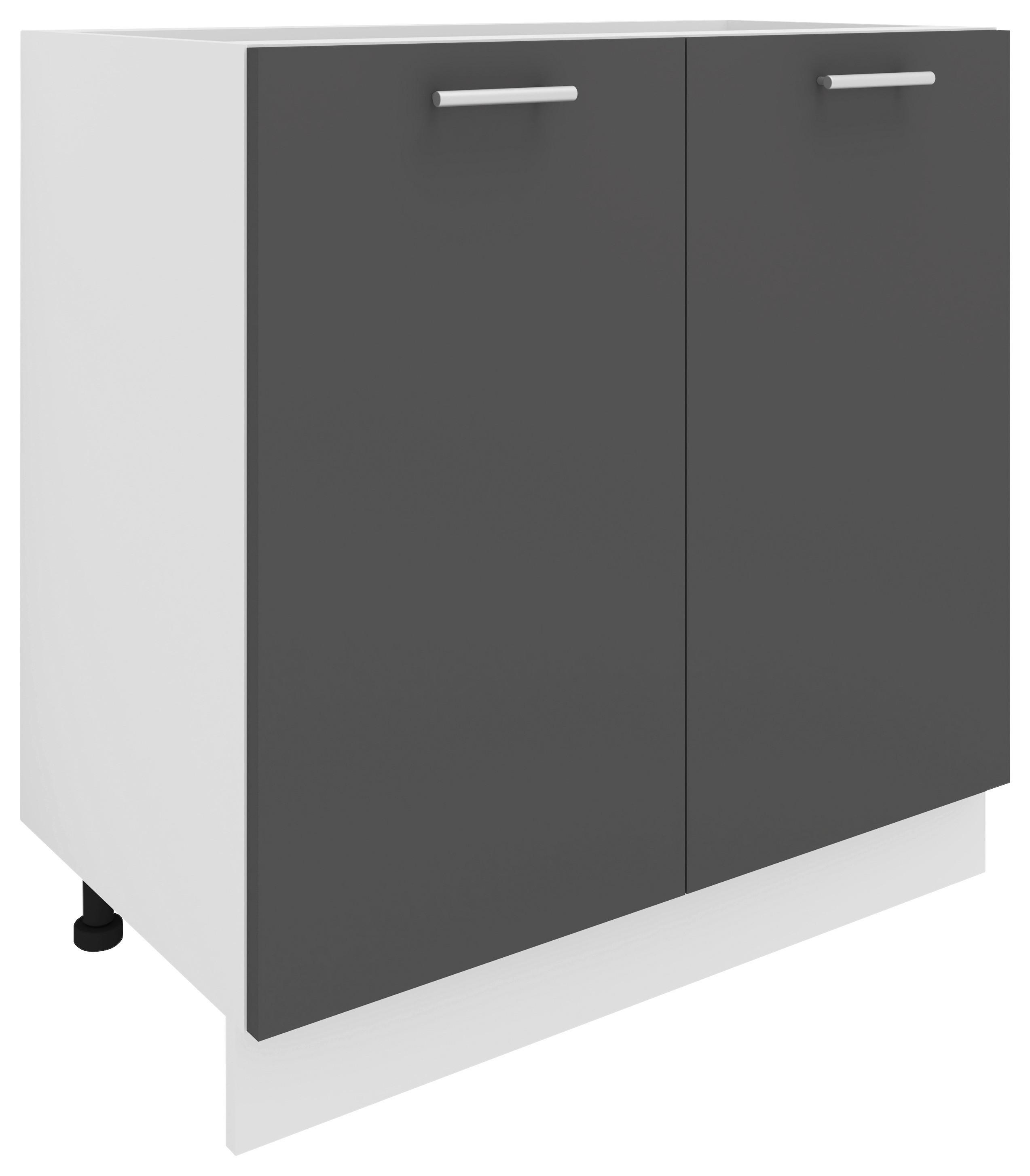 Küchenunterschrank Esilo B: 80 cm Anthrazit/Weiß - Anthrazit/Weiß, KONVENTIONELL, Holzwerkstoff (80/82/46cm) - MID.YOU