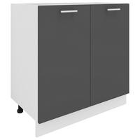 Küchenunterschrank Esilo B: 80 cm Anthrazit/Weiß - Anthrazit/Weiß, KONVENTIONELL, Holzwerkstoff (80/82/46cm) - MID.YOU