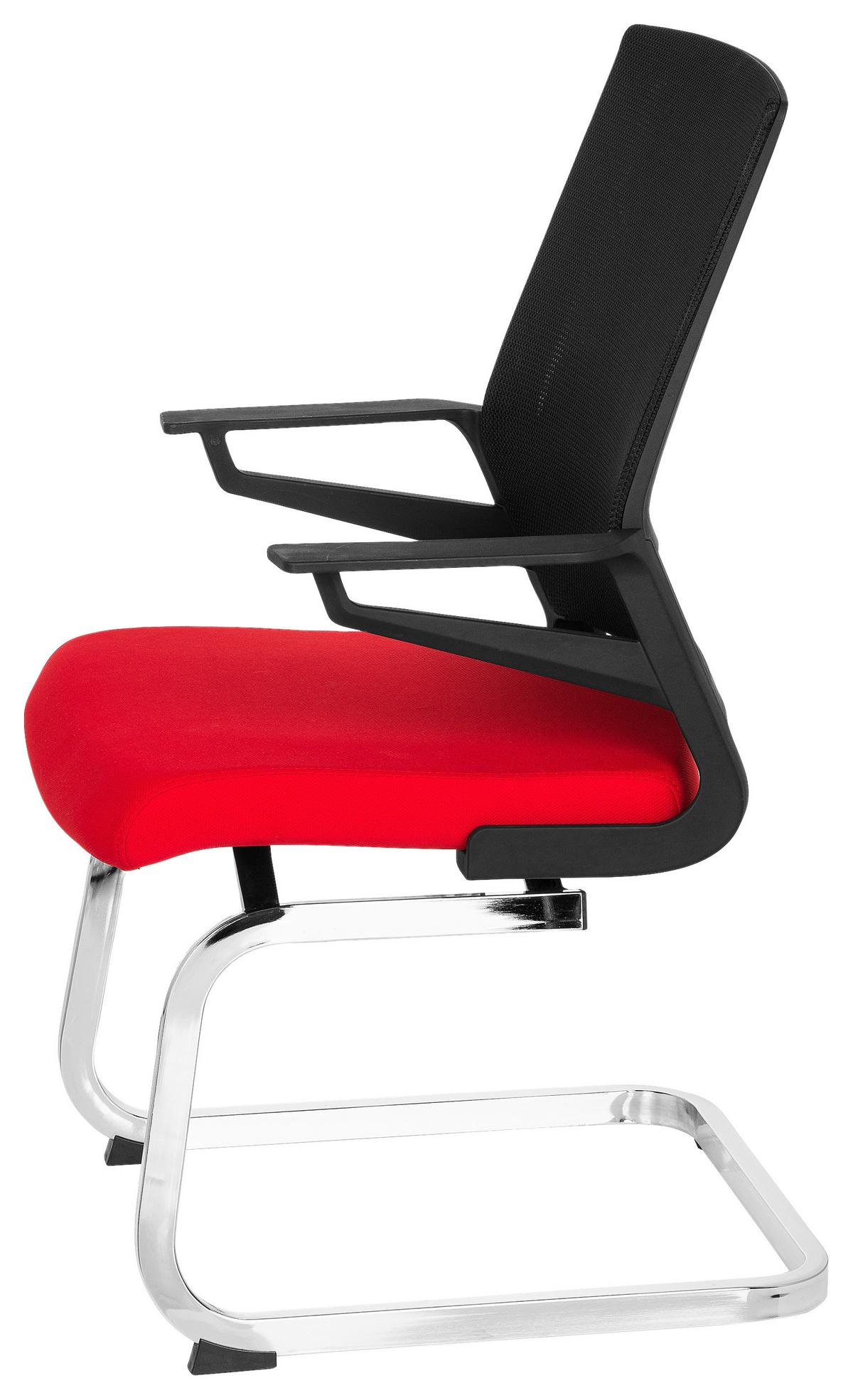 Besucherstuhl Inventor V Rot/Schwarz - Chromfarben/Rot, MODERN, Kunststoff/Textil (59/95/54cm) - MID.YOU