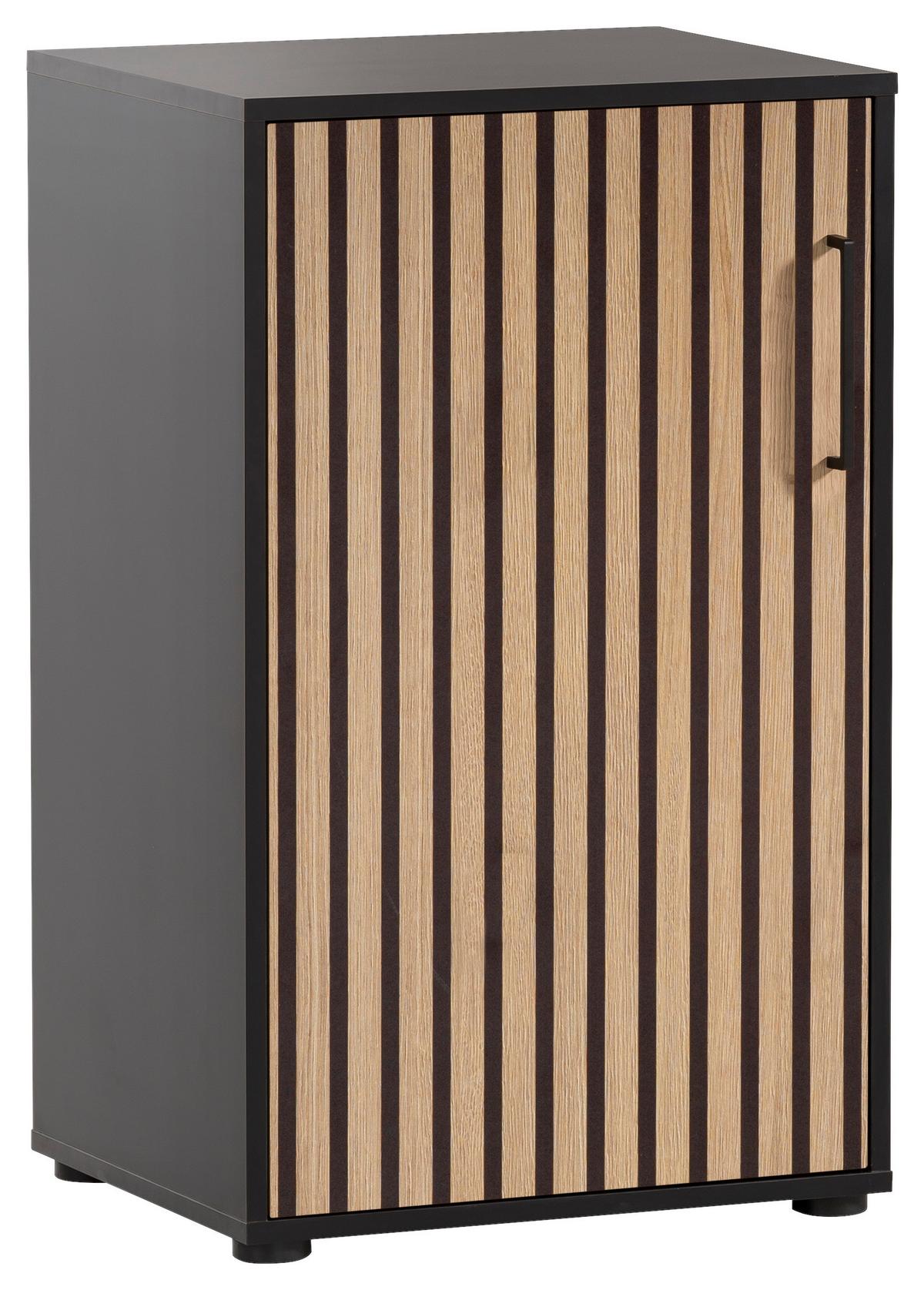 Aktenschrank Hank Schwarz/eiche Dekor B: 50,95cm - Schwarz/Eiche Artisan, MODERN, Holzwerkstoff (50,95/83,6/41cm) - MID.YOU