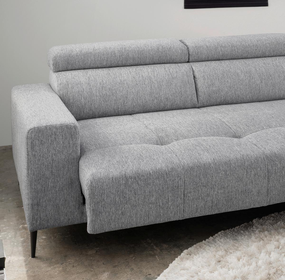 Ecksofa Intera Silberfarben S: 276x188 Cm - Silberfarben/Schwarz, KONVENTIONELL, Textil (276/188cm) - Livetastic