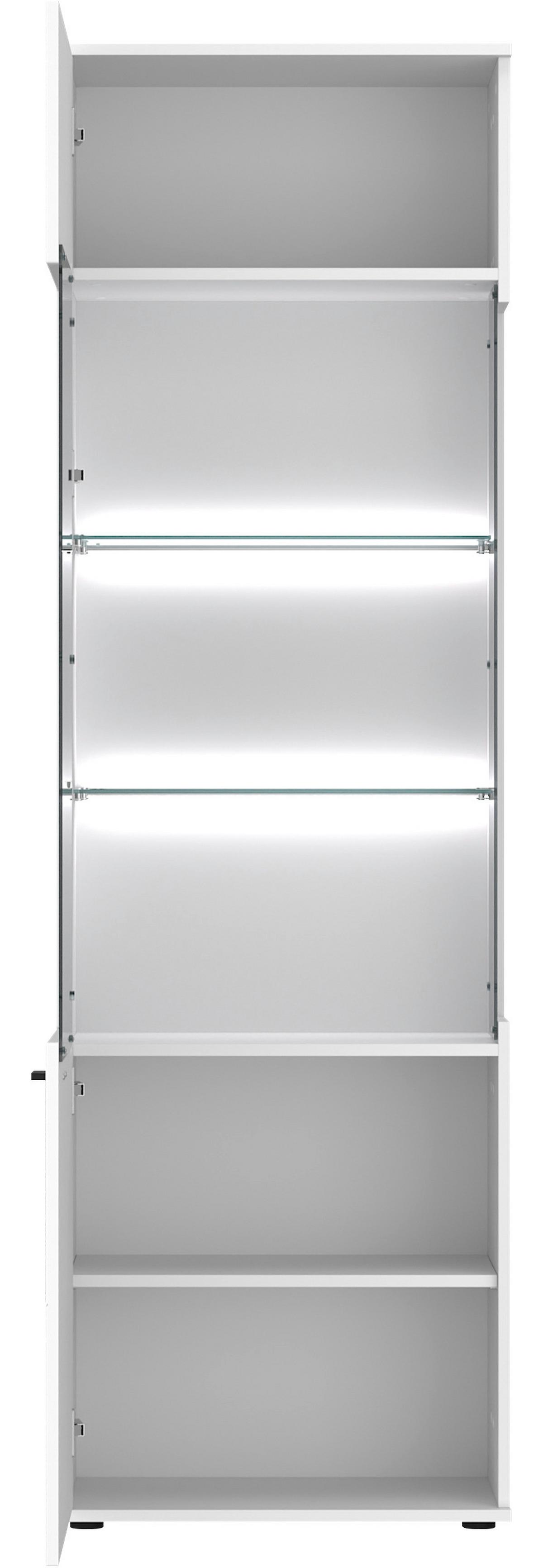 Vitrine Rion Weiß B: 60 cm - Weiß, MODERN, Glas/Holzwerkstoff (60/195,8/38cm)