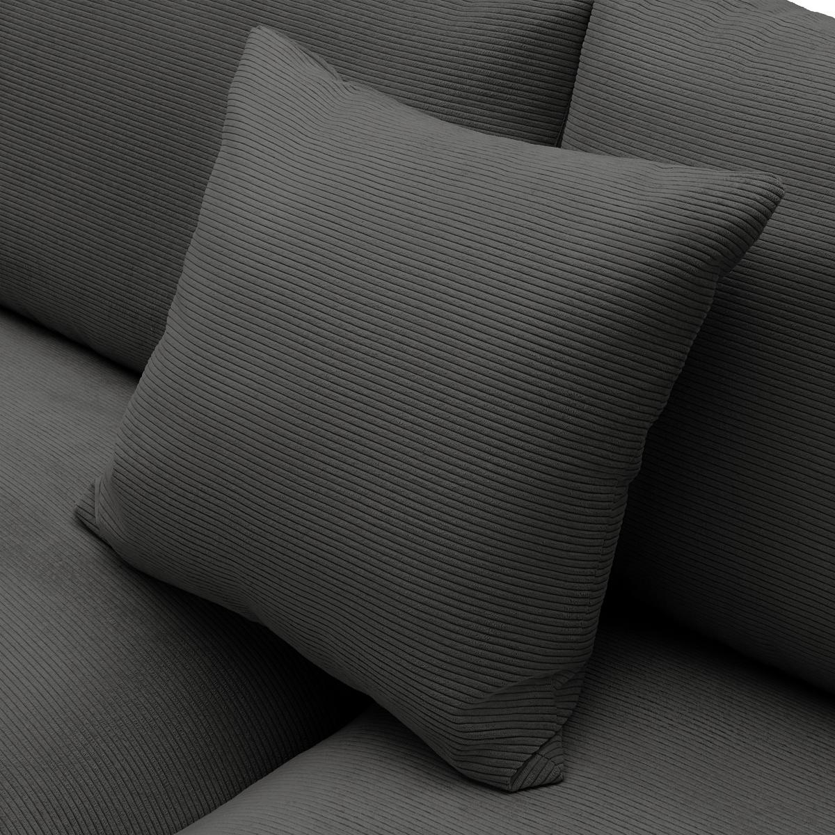 Rohová sedačka PEDRO, levá, antracitová - černá/antracitová, Moderní, textil/plast (190/300cm) - Mömax