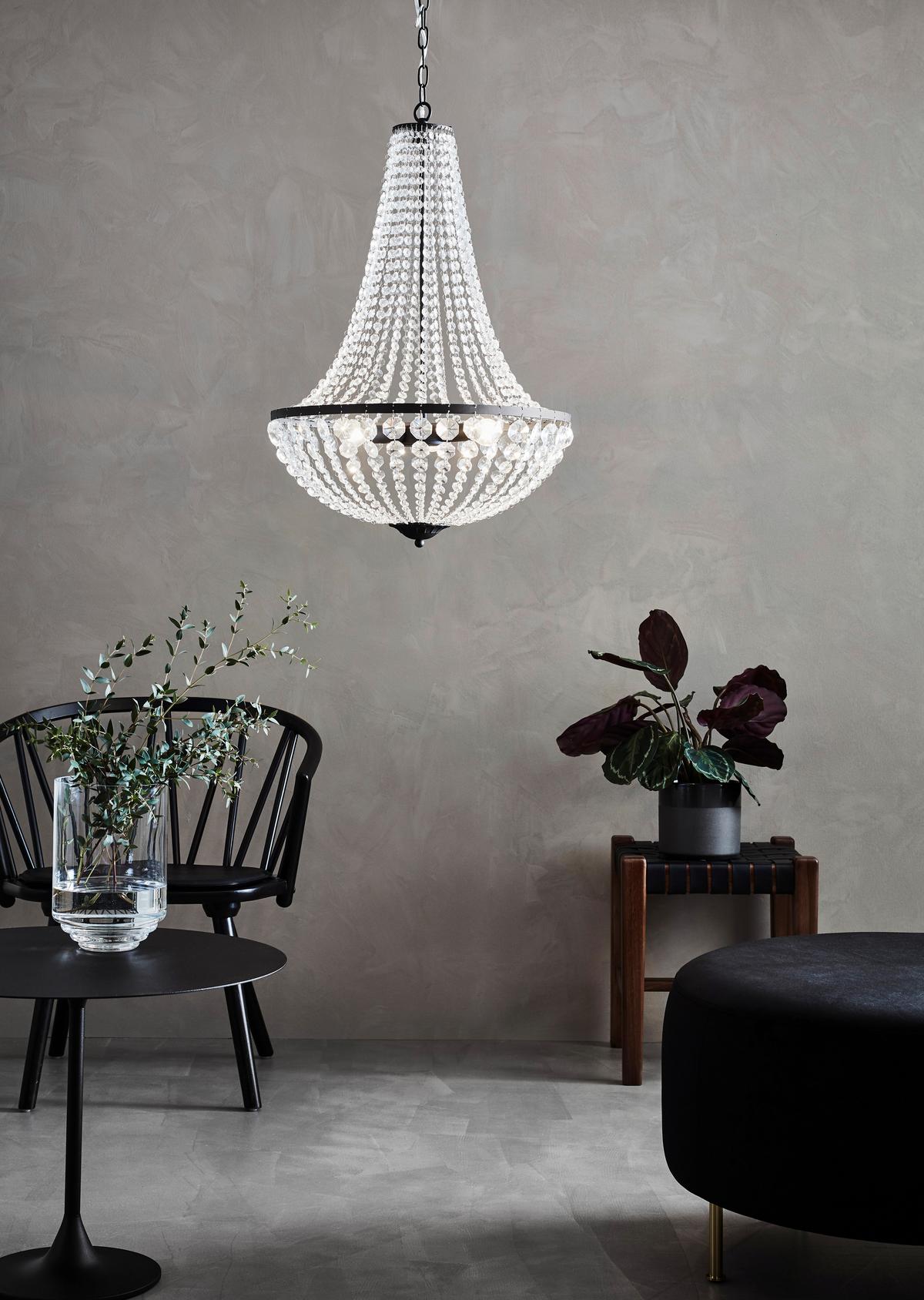 Kronleuchter Klar, Schwarz, 40w - Klar/Schwarz, Basics, Glas/Metall (50/68cm) - Markslöjd