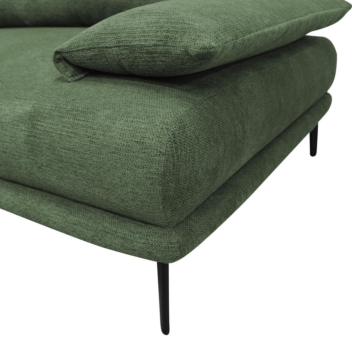 Ecksofa mit Bettkasten Lagacy 192x260 cm Webstoff Grün - Schwarz/Grün, Design, Textil (192/260cm) - MID.YOU