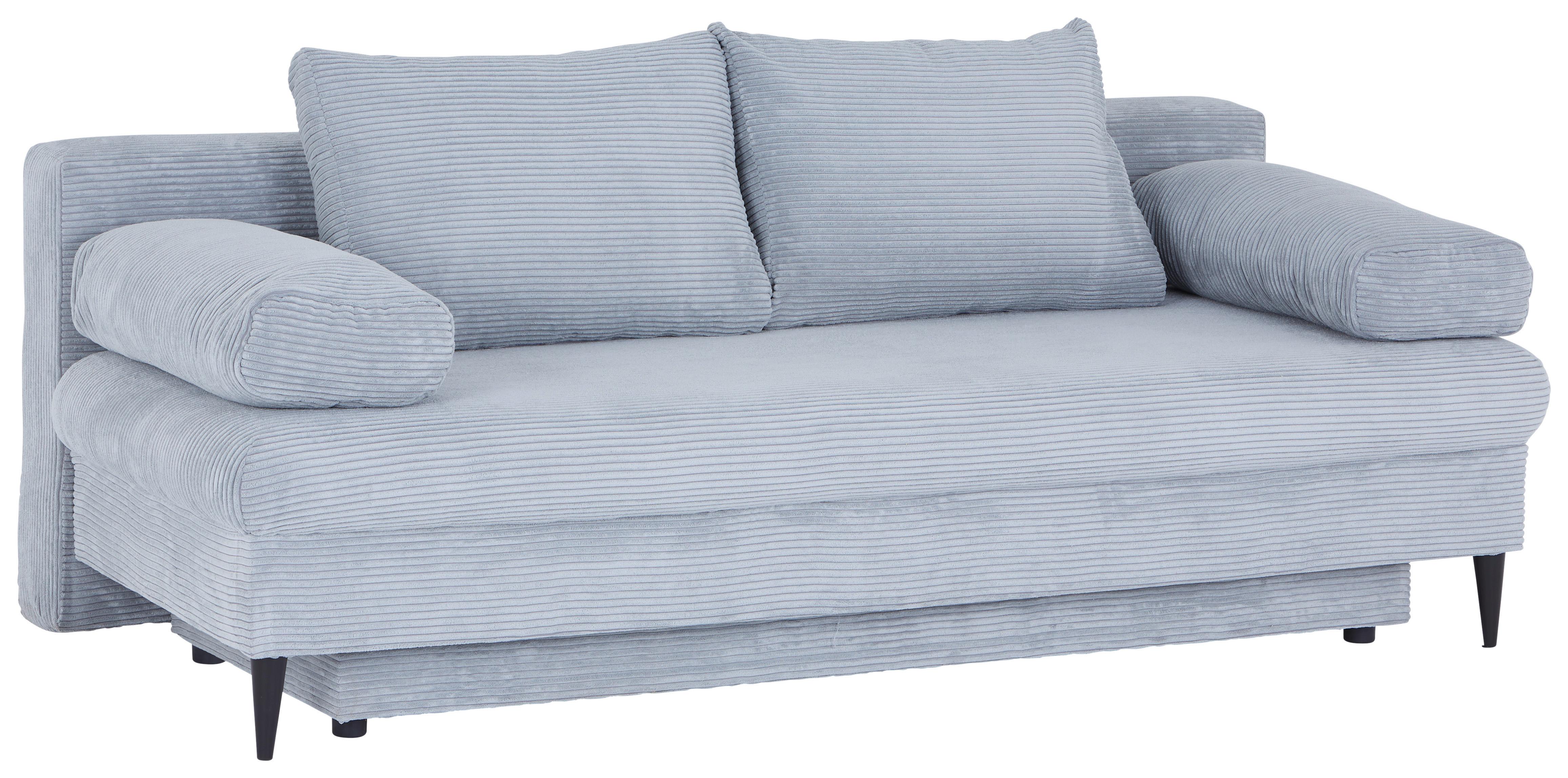 Pohovka MILANO, sivá, s lôžkom a úložným priestorom - čierna/sivá, Modern, drevo/textil (200/95/95cm)