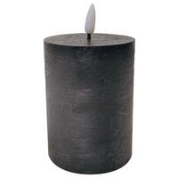 Svíčka s LED Mandy, V: 10cm - černá, plast/přírodní materiály (7,5/10cm) - Premium Living