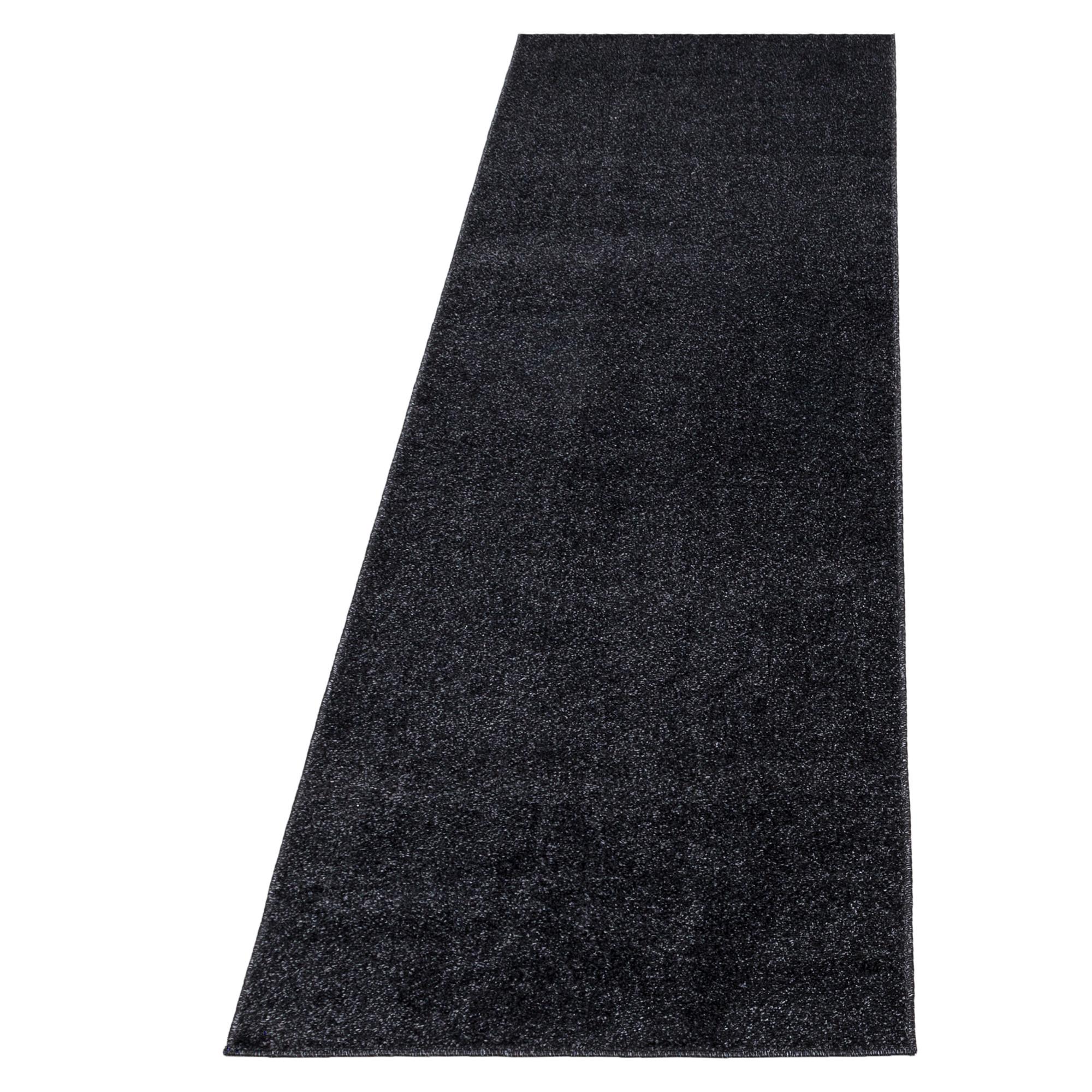 Teppich Läufer Anthrazit Ata 80x250 cm - Anthrazit, Design, Textil (80/250cm) - Novel