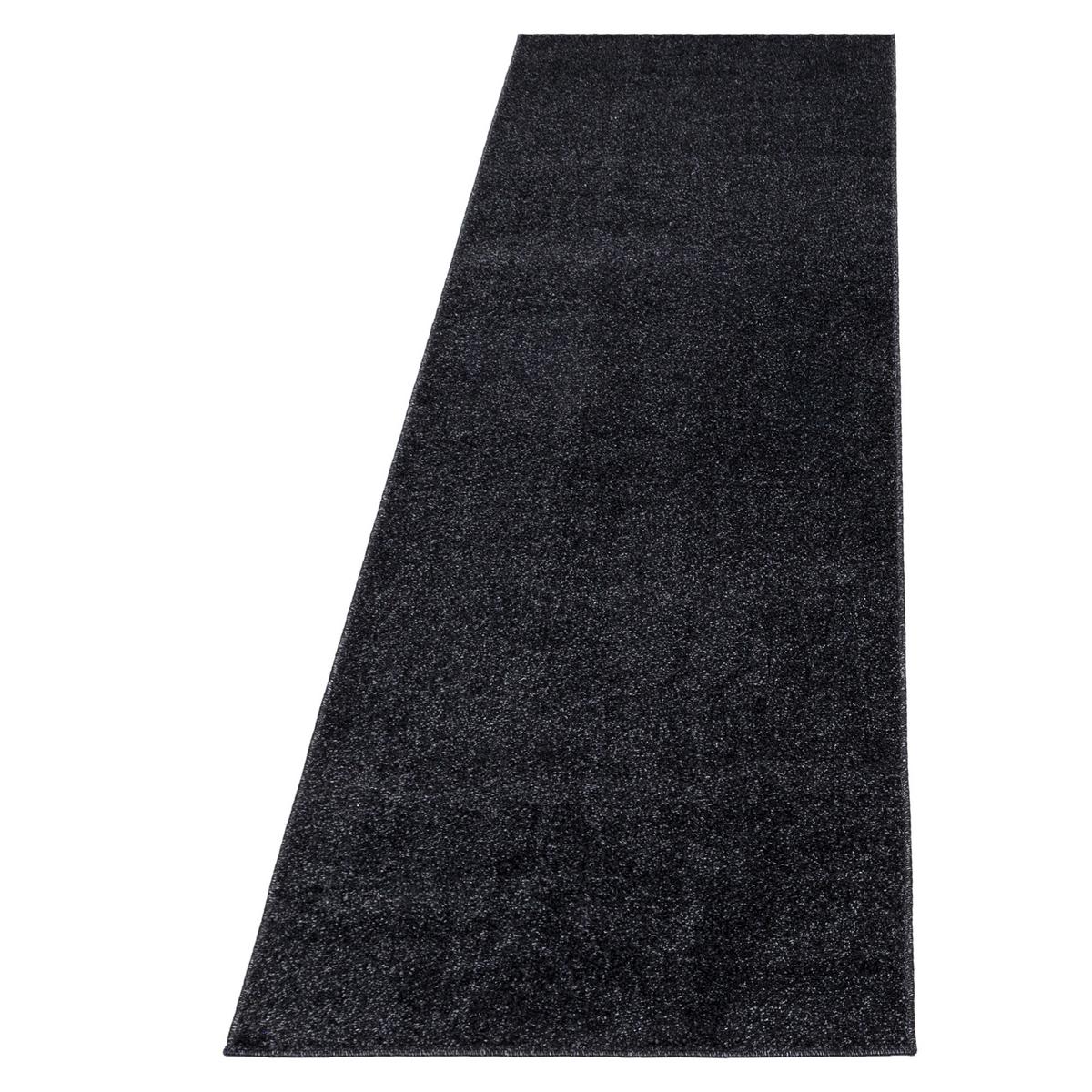 Teppich Läufer Anthrazit Ata 80x250 cm - Anthrazit, Design, Textil (80/250cm) - Novel
