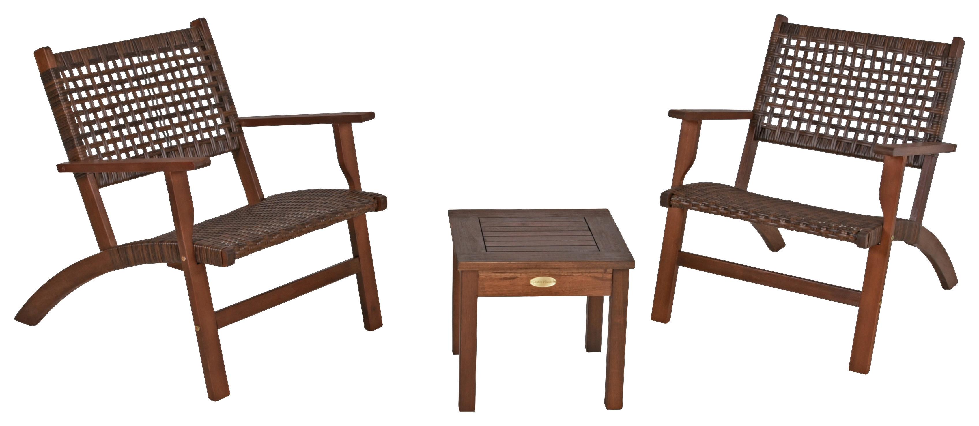 Balkonmöbel Set Sonora Eukalyptusholz - Dunkelbraun, Basics, Holz (40/40/35cm) - Gardenson