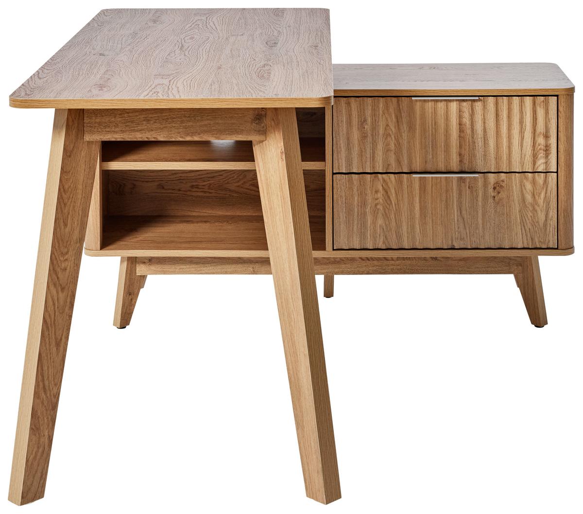Eckschreibtisch Wave C 150 E - Eichefarben, MODERN, Holzwerkstoff (148/120/76,20cm) - Livetastic