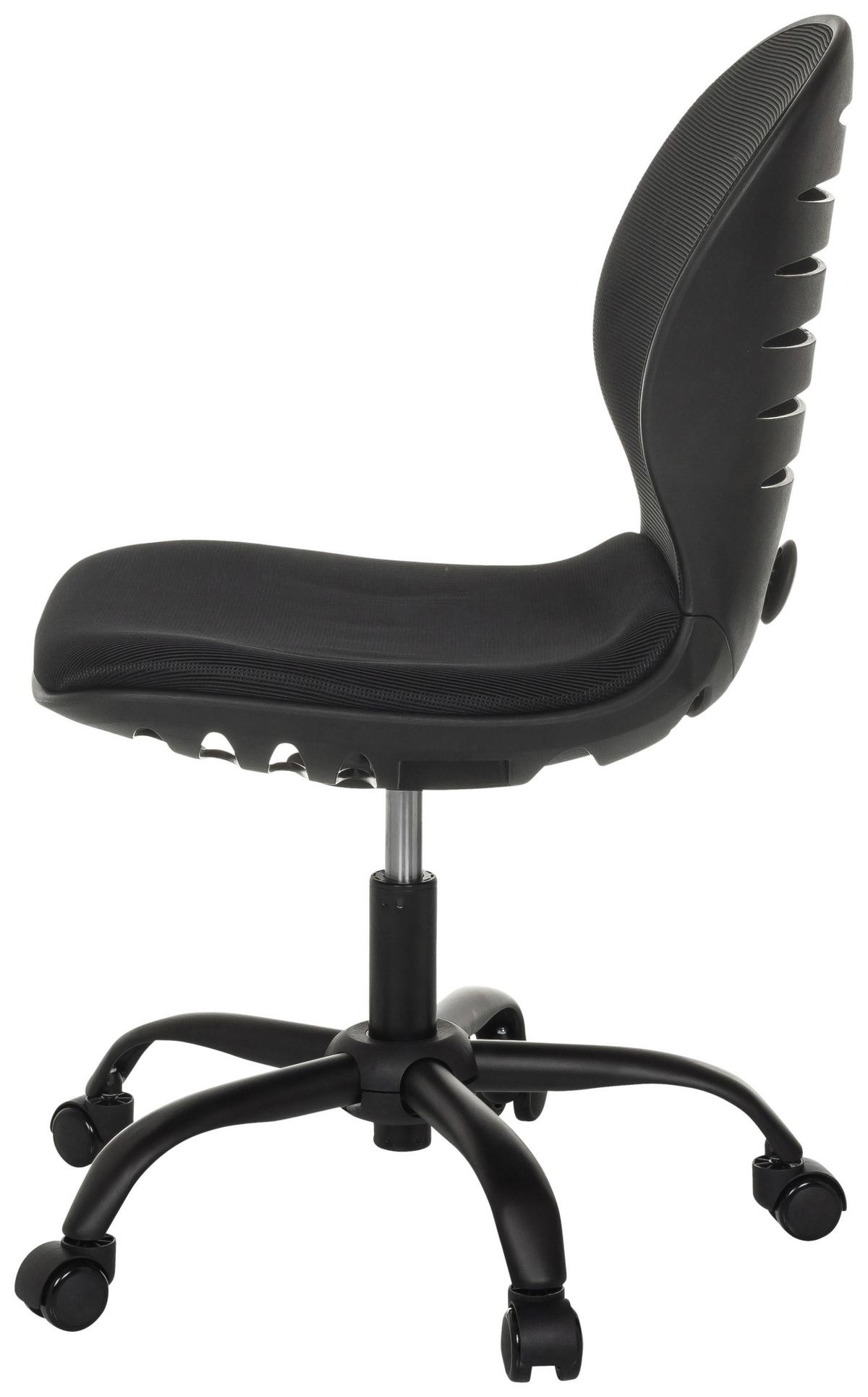 Drehstuhl Captivo Mid Schwarz B: 53 cm - Schwarz, MODERN, Kunststoff/Textil (53/84 - 93/58cm) - MID.YOU