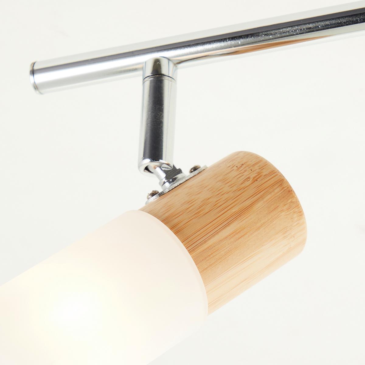 Deckenleuchte Babsan L: 68 cm 4-Flamming - Weiß, KONVENTIONELL, Holz/Kunststoff (68/11,5/18cm) - Brilliant