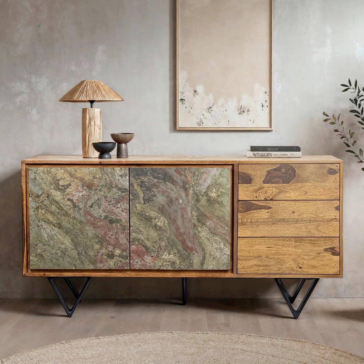 Sideboard Sheeshamfarben B: 150cm - Sheeshamfarben/Multicolor, Design, Holz (150/55/40cm) - MID.YOU